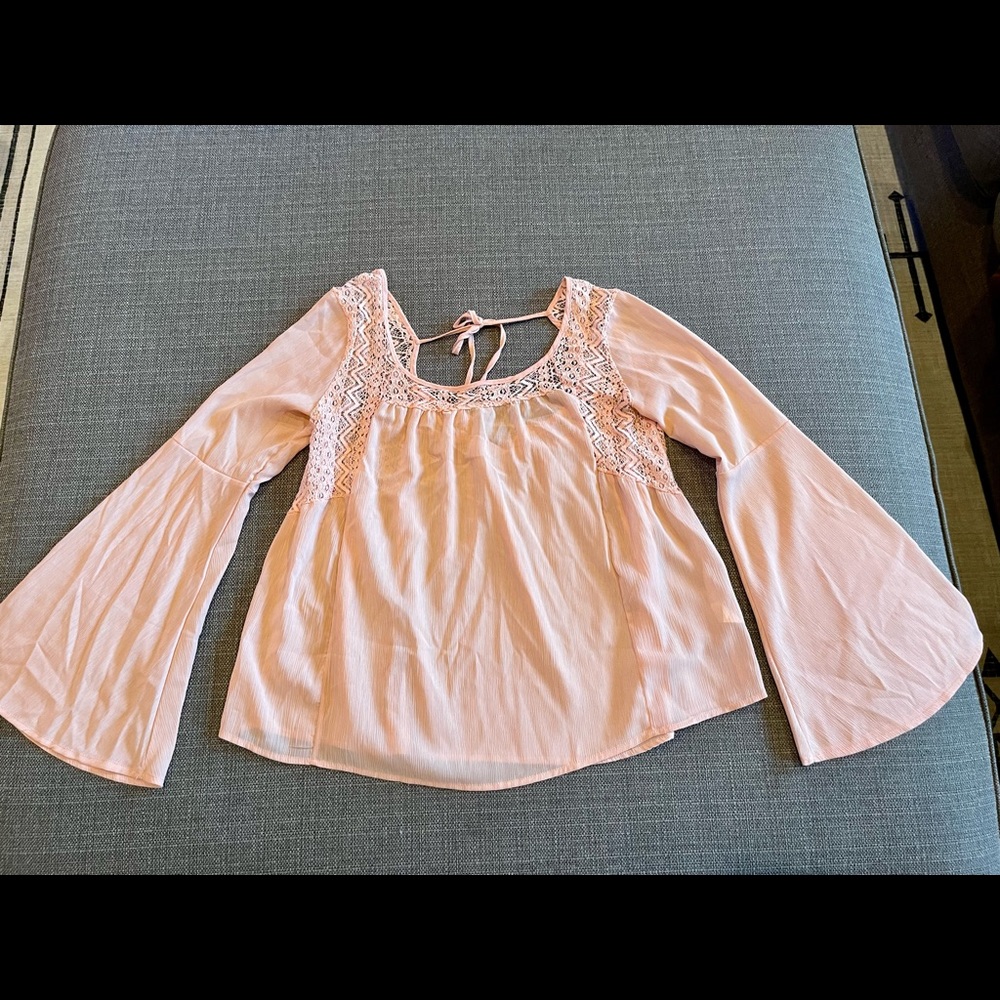 Peach western boho blouse
